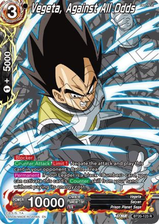 Vegeta, Against All Odds (Silver Foil) (BT20-123) - Power Absorbed Foil