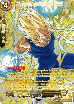 SS Vegeta, Indomitable Spirit (Gold-Stamped) (BT20-097) - Power Absorbed Foil