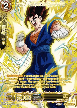 Vegito, Unexpected Separation (Gold-Stamped) (BT20-100) - Power Absorbed Foil