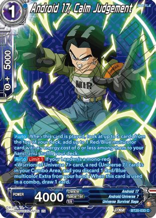 Android 17, Calm Judgement (Silver Foil) (BT20-033) - Power Absorbed Foil