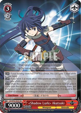 "Shadow Lurk" Akatsuki (SR) (LH/SP02-E03S SR) - LOG HORIZON Power Up Set