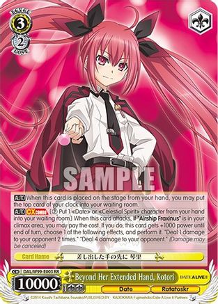 Beyond Her Extended Hand, Kotori (DAL/W99-E003 RR) - Date A Live Vol.2