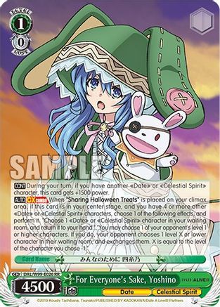 For Everyone's Sake, Yoshino (DAL/W99-E026 RR) - Date A Live Vol.2