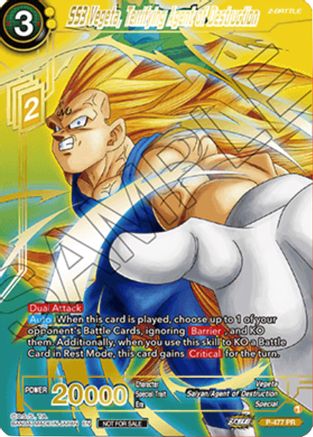 SS3 Vegeta, Terrifying Agent of Destruction (Gold-Stamped) (P-477) - Tournament Promotion Cards Foil