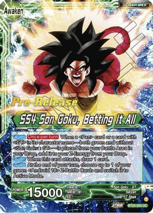 Son Goku // SS4 Son Goku, Betting It All (BT20-054) - Power Absorbed PreRelease Cards