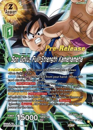 Son Goku, Full-Strength Kamehameha (BT20-056) - Power Absorbed PreRelease Cards