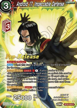 Android 17, Impeccable Defense (BT20-005) - Power Absorbed PreRelease Cards
