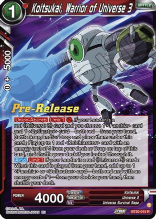 Koitsukai, Warrior of Universe 3 (BT20-015) - Power Absorbed PreRelease Cards