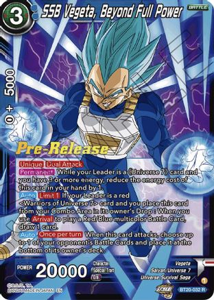 SSB Vegeta, Beyond Full Power (BT20-032) - Power Absorbed PreRelease Cards