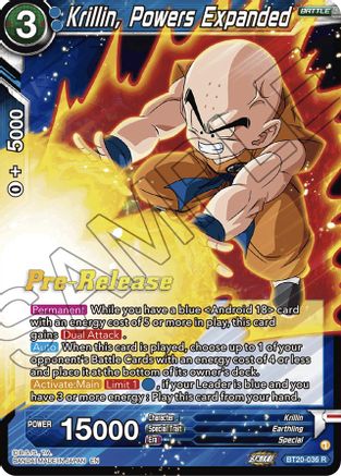 Krillin, Powers Expanded (BT20-036) - Power Absorbed PreRelease Cards