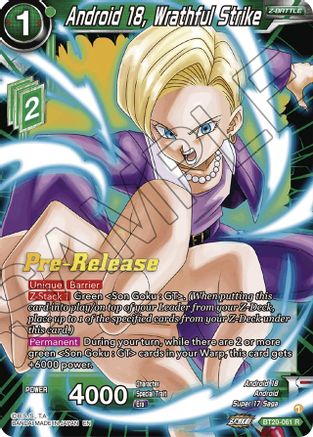 Android 18, Wrathful Strike (BT20-061) - Power Absorbed PreRelease Cards