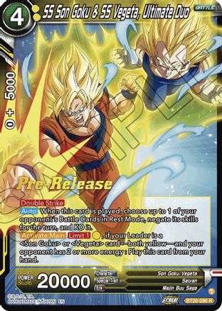SS Son Goku & SS Vegeta, Ultimate Duo (BT20-096) - Power Absorbed PreRelease Cards