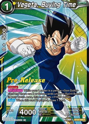 Vegeta, Buying Time (BT20-098) - Power Absorbed PreRelease Cards