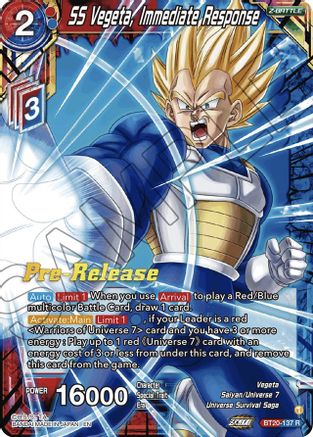 SS Vegeta, Immediate Response (BT20-137) - Power Absorbed PreRelease Cards