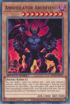 Annihilator Archfiend (SGX3-ENE11) - Speed Duel GX: Duelists of Shadows 1st Edition
