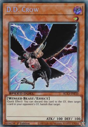 D.D. Crow (Secret Rare) (SGX3-ENF10) - Speed Duel GX: Duelists of Shadows 1st Edition