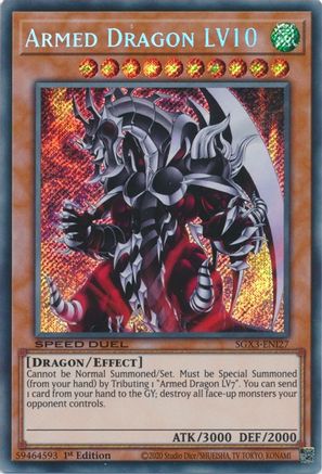 Armed Dragon LV10 (Secret Rare) (SGX3-ENI27) - Speed Duel GX: Duelists of Shadows 1st Edition
