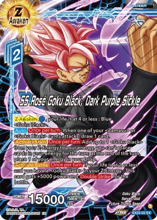 SS Rose Goku Black, Dark Purple Sickle (EX22-02) - Expansion Deck Box Set 22 Ultimate Deck 2023 Foil