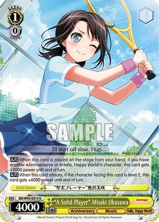 "A Solid Player" Misaki Okusawa (BD/W95-E013 U) - BanG Dream! Girls Band Party! 5th Anniversary