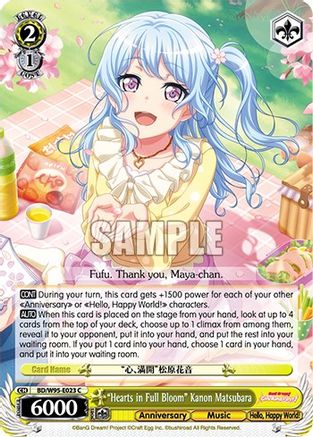 "Hearts in Full Bloom" Kanon Matsubara (BD/W95-E023 C) - BanG Dream! Girls Band Party! 5th Anniversary