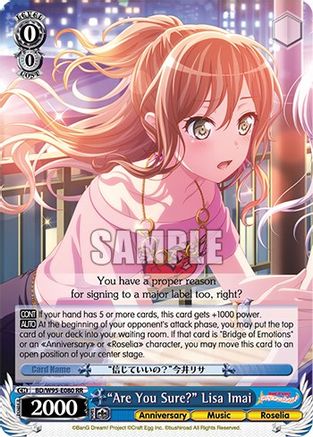 "Are You Sure?" Lisa Imai (BD/W95-E080 RR) - BanG Dream! Girls Band Party! 5th Anniversary