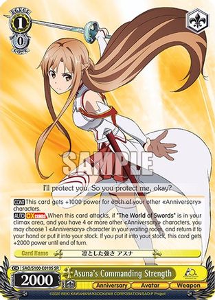 Asuna's Commanding Strength (SR) (SAO/S100-E010S SR) - Sword Art Online Animation 10th Anniversary