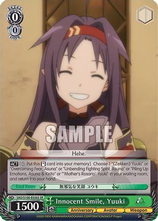 Innocent Smile, Yuuki (SR) (SAO/S100-E036S SR) - Sword Art Online Animation 10th Anniversary