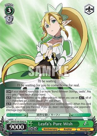 Leafa's Pure Wish (SAO/S100-E042 U) - Sword Art Online Animation 10th Anniversary
