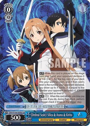 "Ordinal Scale" Silica & Asuna & Kirito (SR) (SAO/S100-E090S SR) - Sword Art Online Animation 10th Anniversary