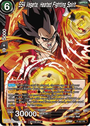 SS4 Vegeta, Heated Fighting Spirit (Championship Selection Pack 2023 Vol.1) (Gold Stamped) (P-457) - Tournament Promotion Cards Foil
