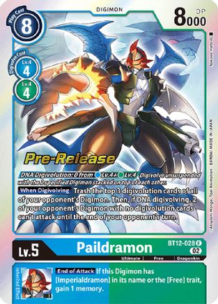 Paildramon (BT12-028) - Across Time Pre-Release Cards Foil