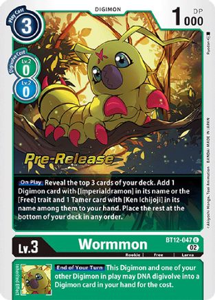 Wormmon (BT12-047) - Across Time Pre-Release Cards