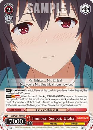 Immoral Senpai, Utaha (SHS/W71-E068 U) - Saekano How to Raise a Boring Girlfriend. flat