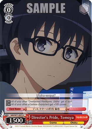 Director's Pride, Tomoya (SHS/W71-E071 C) - Saekano How to Raise a Boring Girlfriend. flat