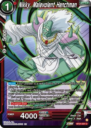Nikky, Malevolent Henchman (BT21-031) - Wild Resurgence Foil