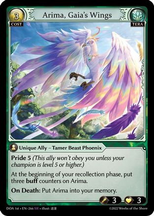 Arima, Gaia's Wings (266) - Dawn of Ashes 1st Edition Foil