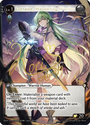 Lorraine, Wandering Warrior (CUR) (004) - Dawn of Ashes 1st Edition Foil