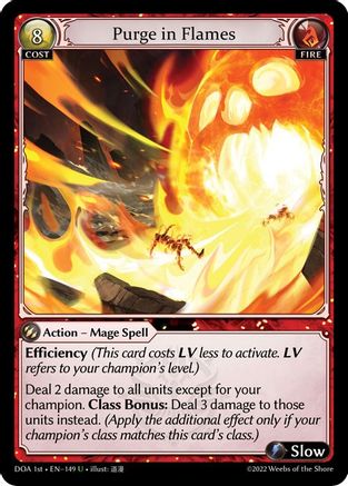 Purge in Flames (149) - Dawn of Ashes 1st Edition Foil