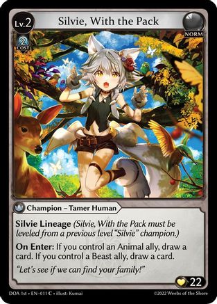 Silvie, With the Pack (011) - Dawn of Ashes 1st Edition Foil