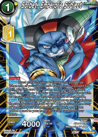 Sorbet, Emperor's Subject (BT21-105) - Wild Resurgence Foil