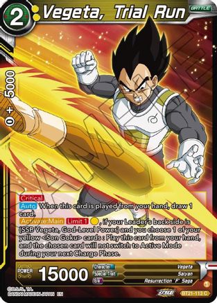 Vegeta, Trial Run (BT21-113) - Wild Resurgence Foil