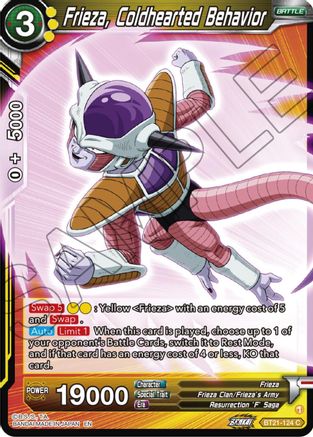 Frieza, Coldhearted Behavior (BT21-124) - Wild Resurgence Foil