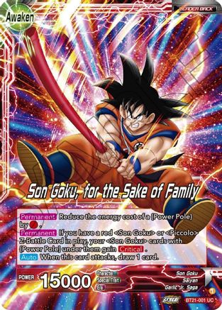 Son Goku // Son Goku, for the Sake of Family (BT21-001) - Wild Resurgence Foil