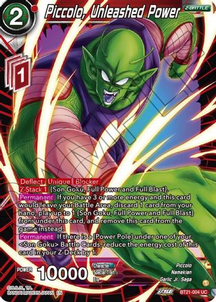 Piccolo, Unleashed Power (BT21-004) - Wild Resurgence