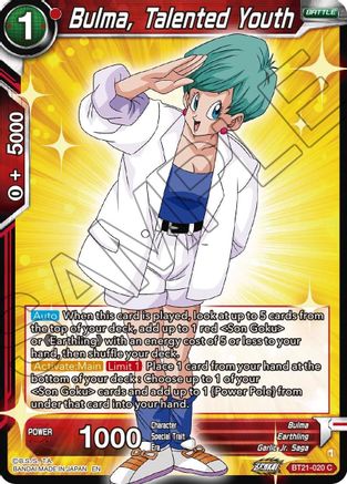 Bulma, Talented Youth (BT21-020) - Wild Resurgence