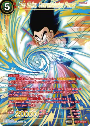 Son Goku, Overwhelming Power (SPR) (BT21-008) - Wild Resurgence Foil