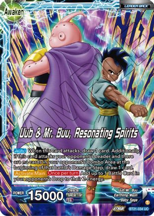 Uub // Uub & Mr. Buu, Resonating Spirits (BT21-034) - Wild Resurgence Foil