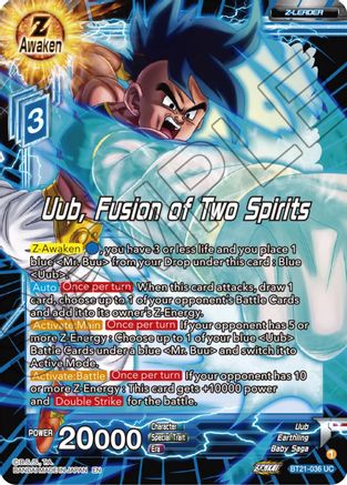 Uub, Fusion of Two Spirits (BT21-036) - Wild Resurgence Foil