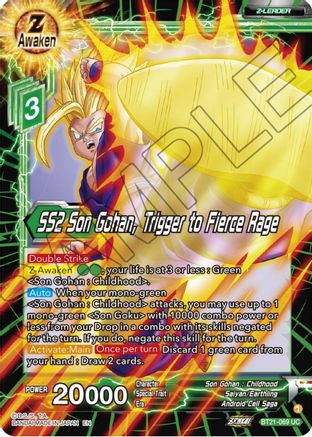 SS2 Son Gohan, Trigger to Fierce Rage (BT21-069) - Wild Resurgence Foil