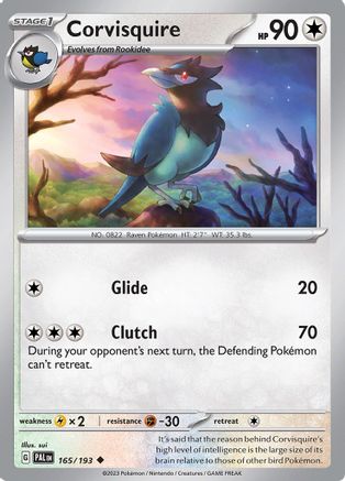 Corvisquire 165/193  - Reverse Holofoil SV02 Paldea Evolved - Uncommon